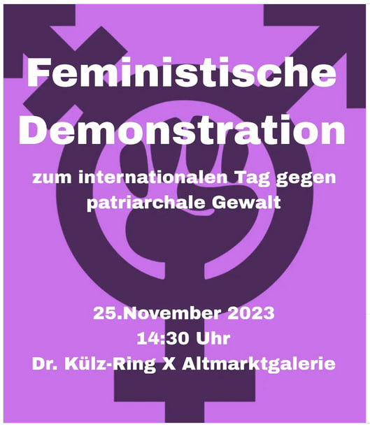 Feministische Demonstration zum Internationalen Tag gegen patriarchale Gewalt