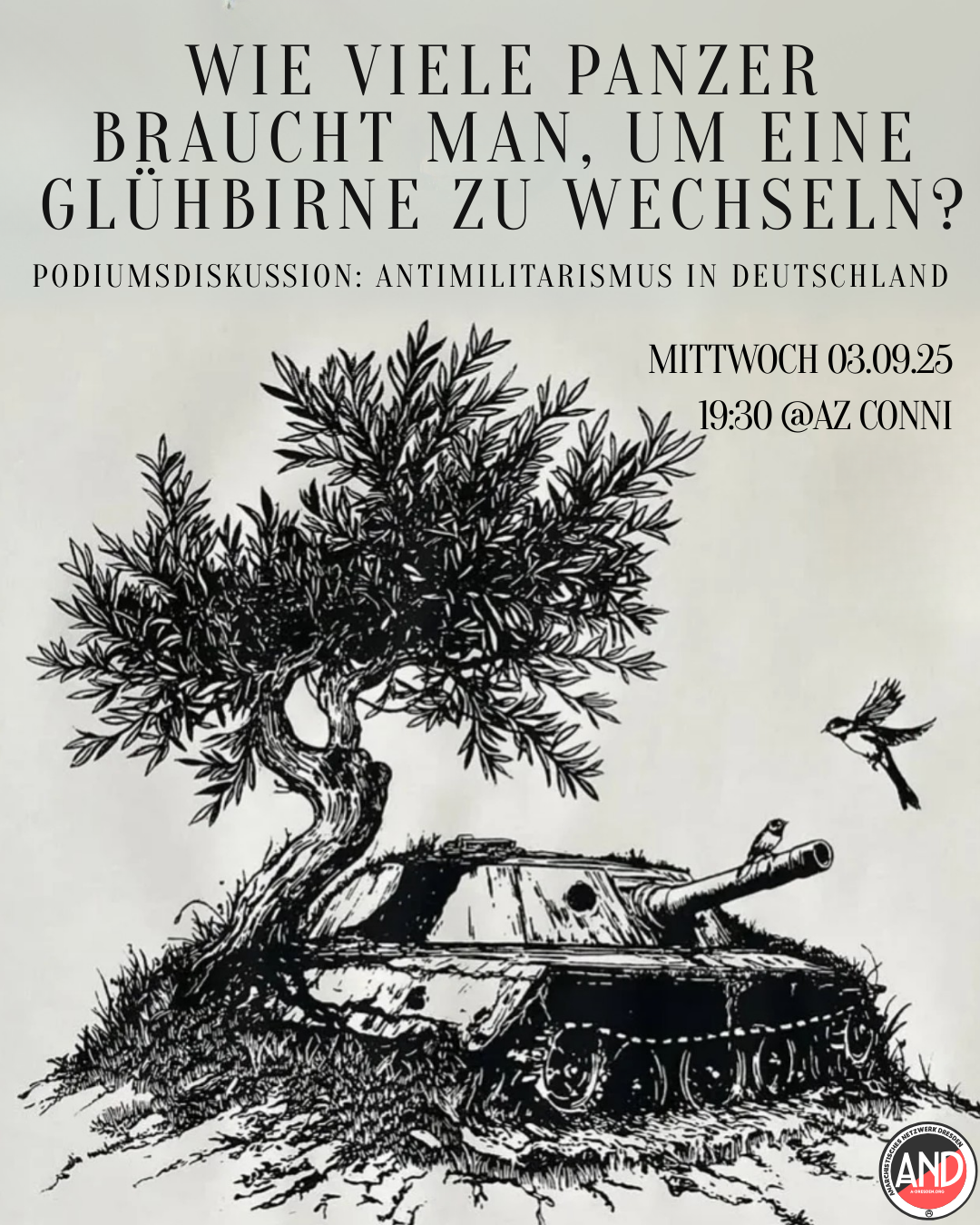 Wieviel Panzer braucht es um eine Glühbirne zu wechseln? – Diskussion/Workshop zu Antimilitarismus und Selbstverteidigung [DE]
